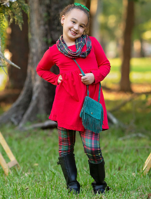 Holiday Plaid 3-Piece Tunic Set