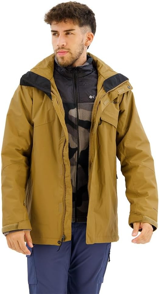 Columbia Men's Bugaboo Fleece Interchange Jacket, 3-in-1 Interchange Winter Coat, Ancient Fossil, Size L